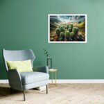 Quadro Decorativo Cactos Montanhas - 50x70 cm