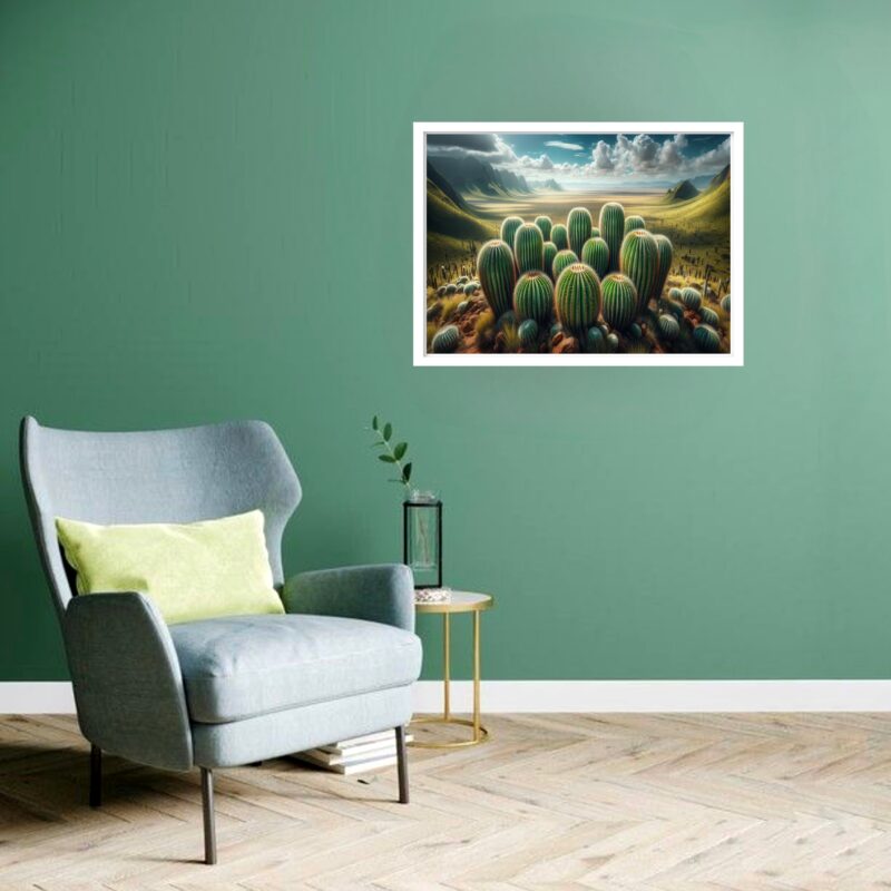 Quadro Decorativo Cactos Montanhas - 50x70 cm