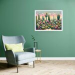 Quadro Decorativo Cactos com Flores - 50x70 cm