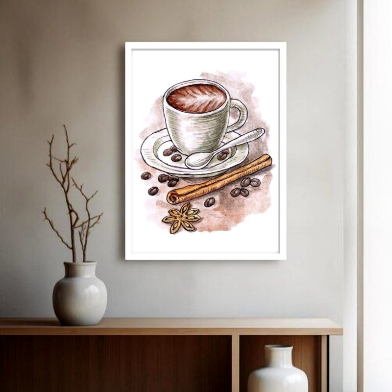 Quadro Decorativo Café Canela - 70x50 cm