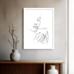 Quadro Decorativo Café Mulher Oneline - 70x50 cm