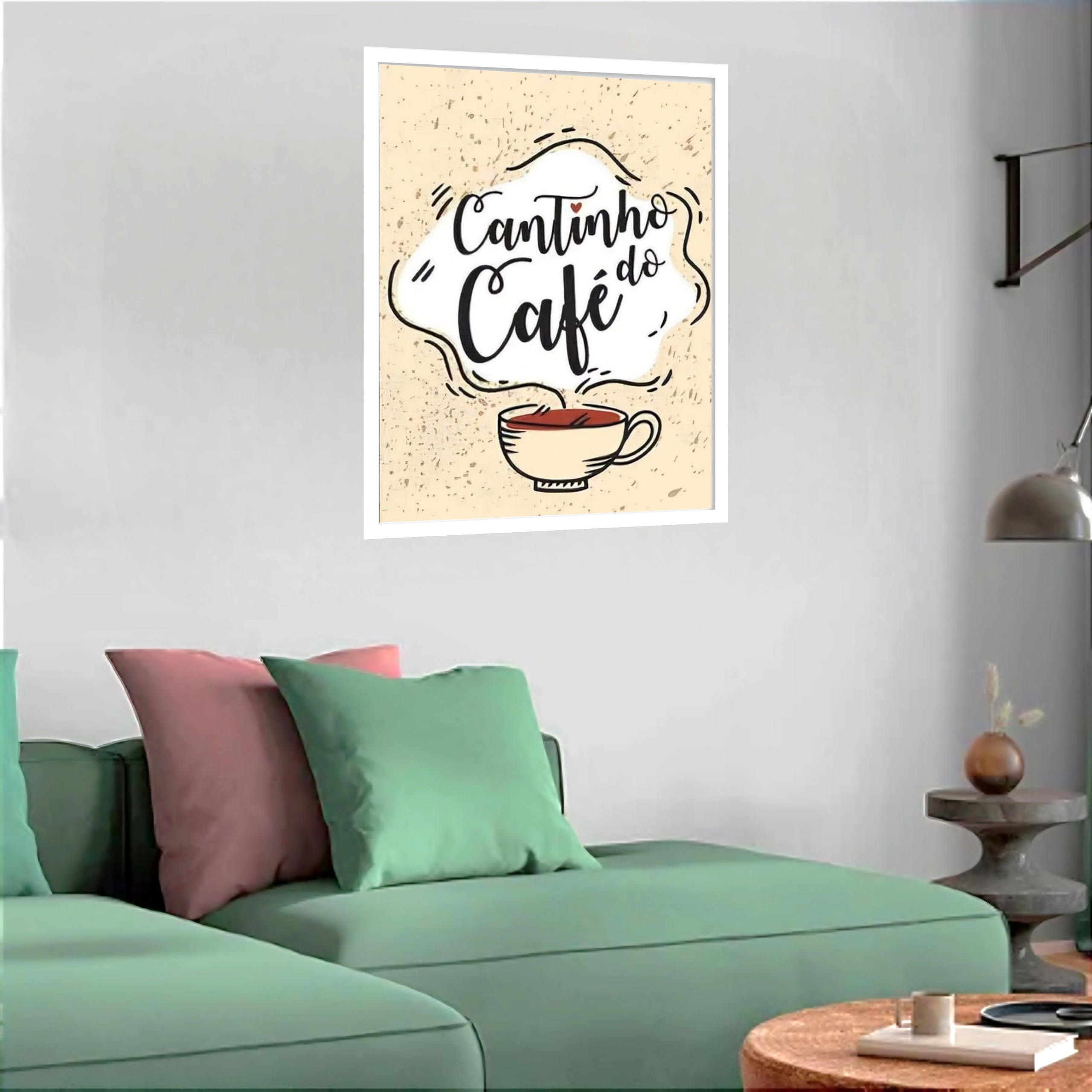 Quadro Decorativo Cantinho Café Bege - 70x50 cm