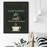Quadro Decorativo Cantinho Café Preto - 70x50 cm