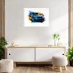 Quadro Decorativo Carro Esportivo Aquarela - 50x70 cm