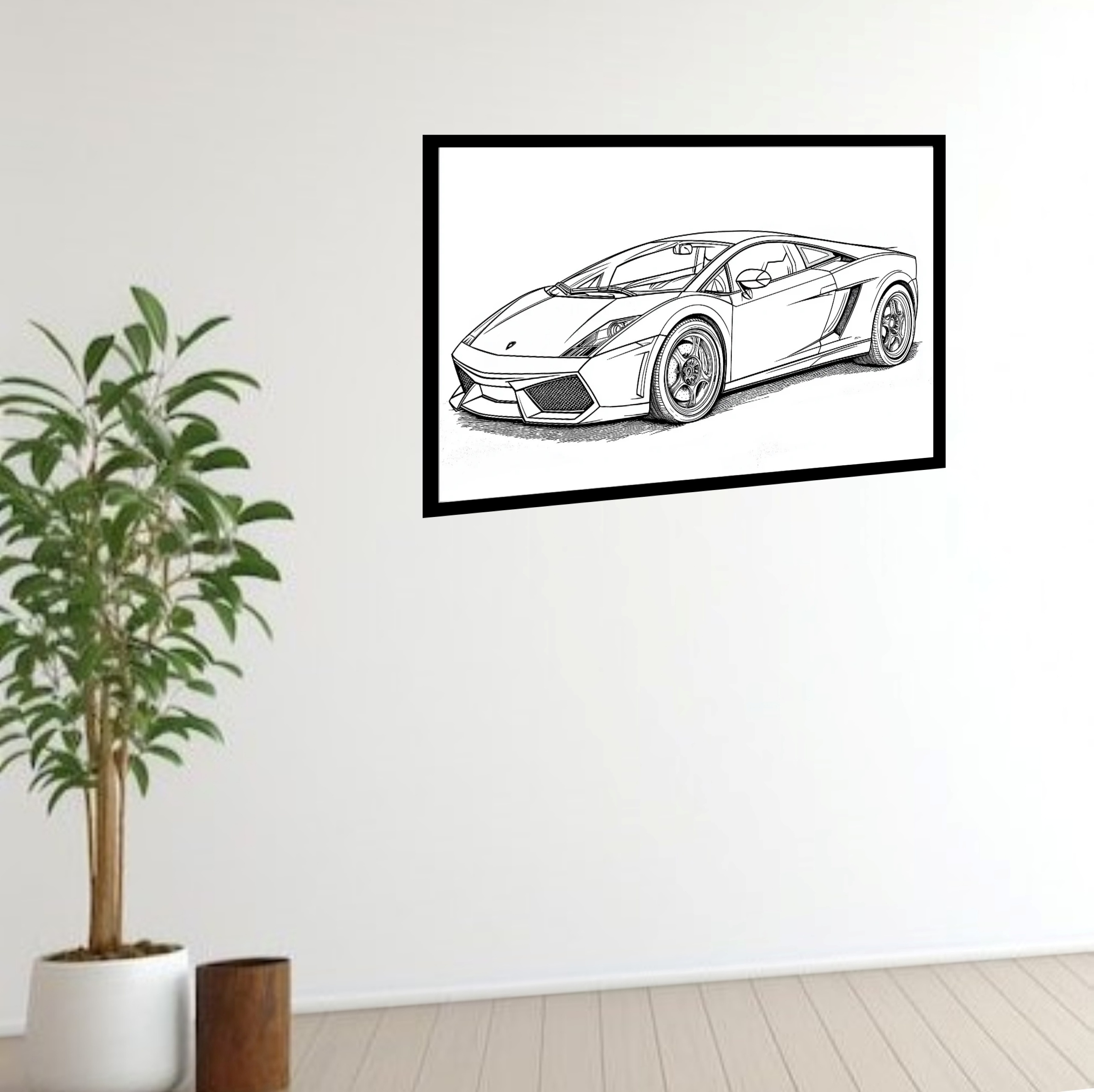 Quadro Decorativo Carro Esportivo Gráfico - 50x70 cm