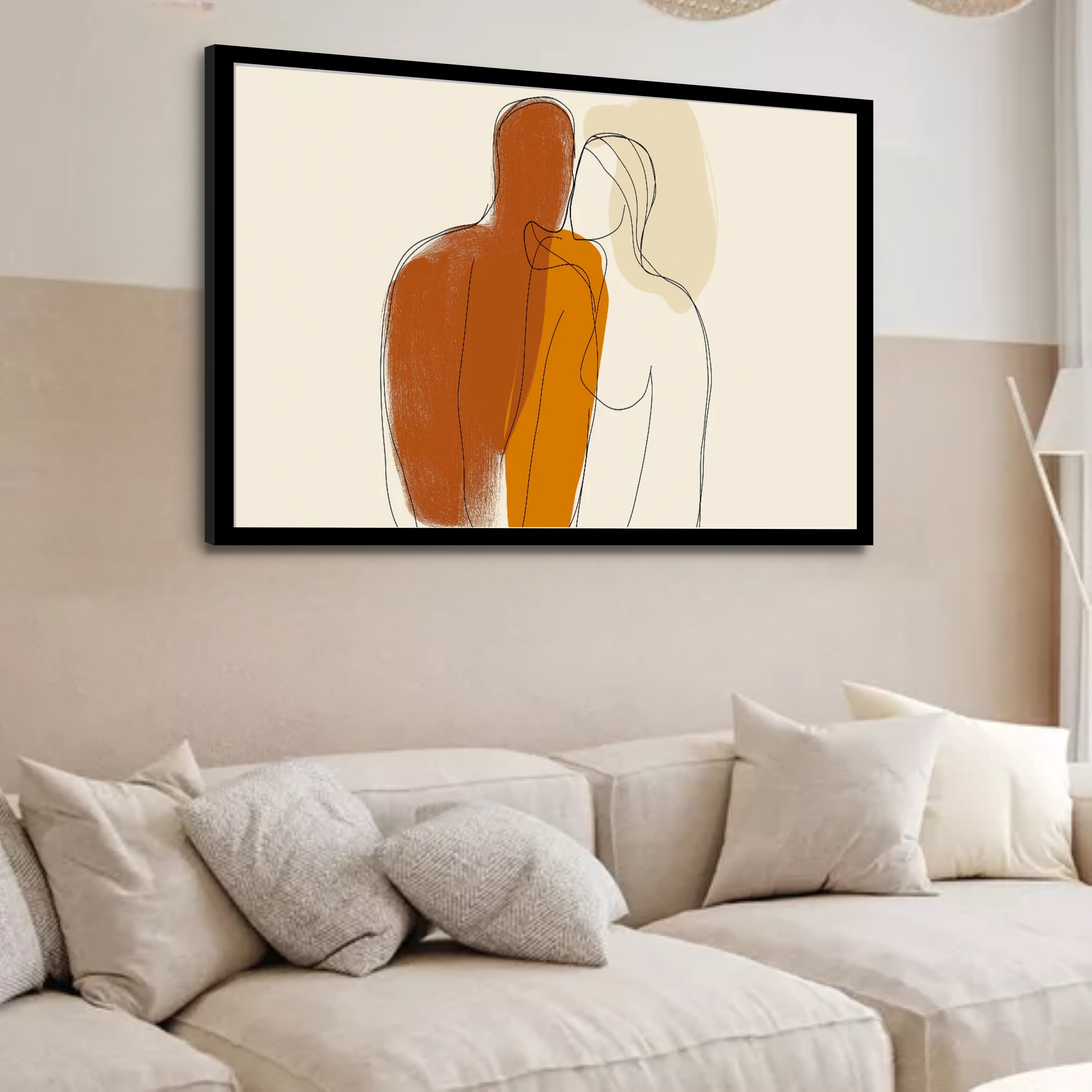 Quadro Decorativo Casal Abstrato - 50x70 cm