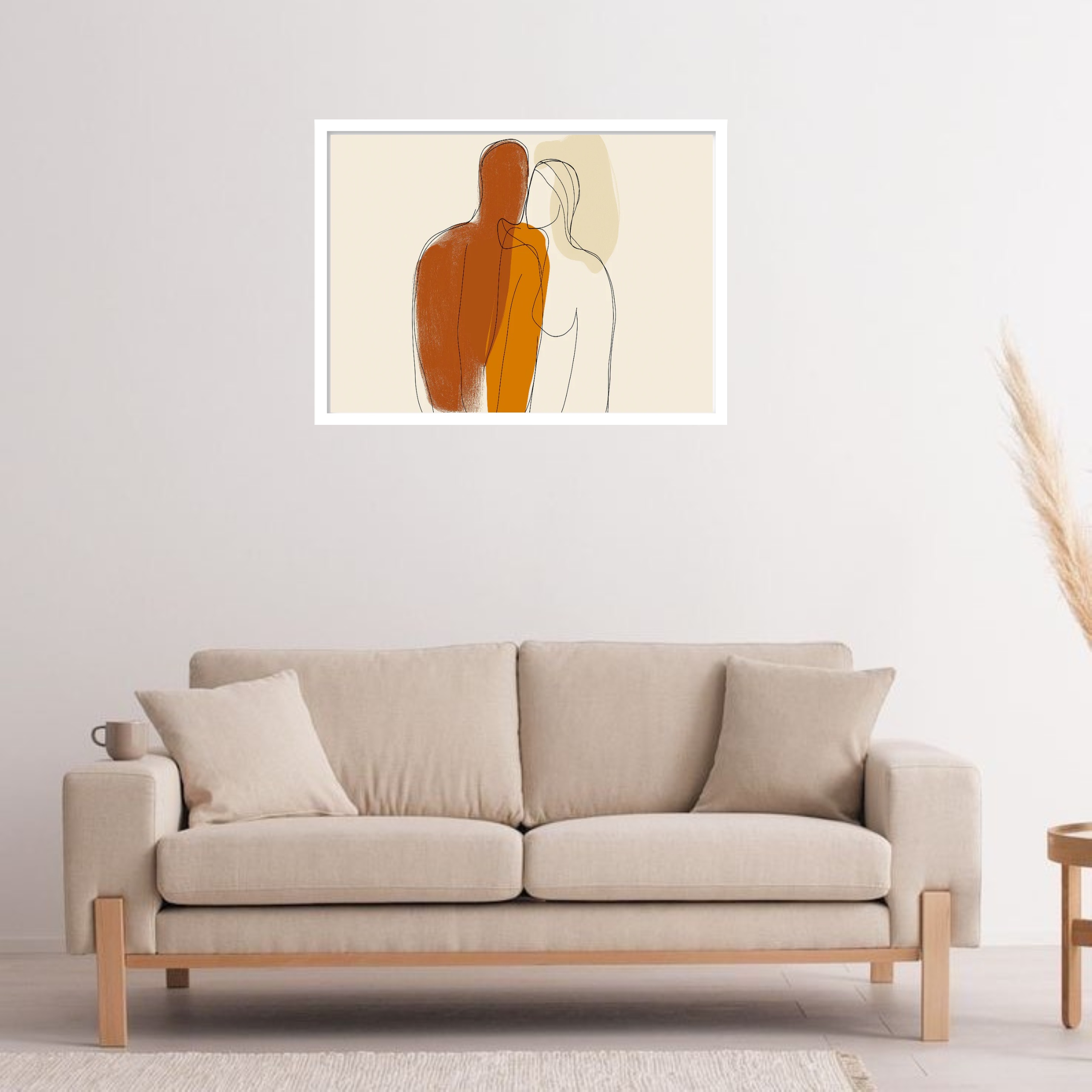 Quadro Decorativo Casal Abstrato - 50x70 cm