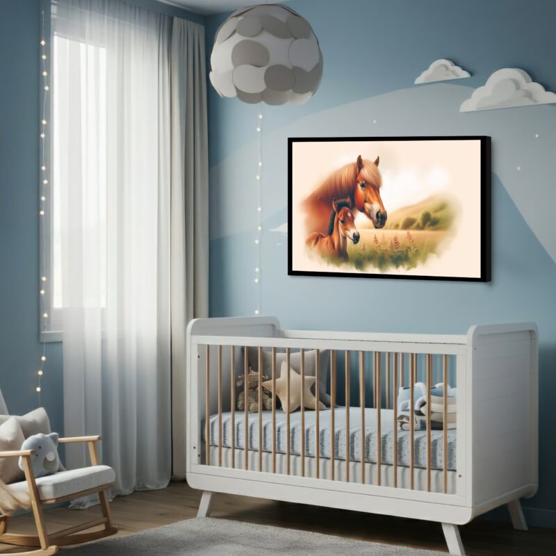 Quadro Decorativo Cavalo Familia - 50x70 cm