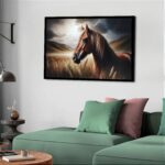 Quadro Decorativo Cavalo Pôr do Sol - 50x70 cm