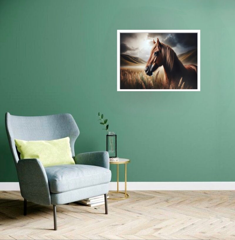Quadro Decorativo Cavalo Pôr do Sol - 50x70 cm