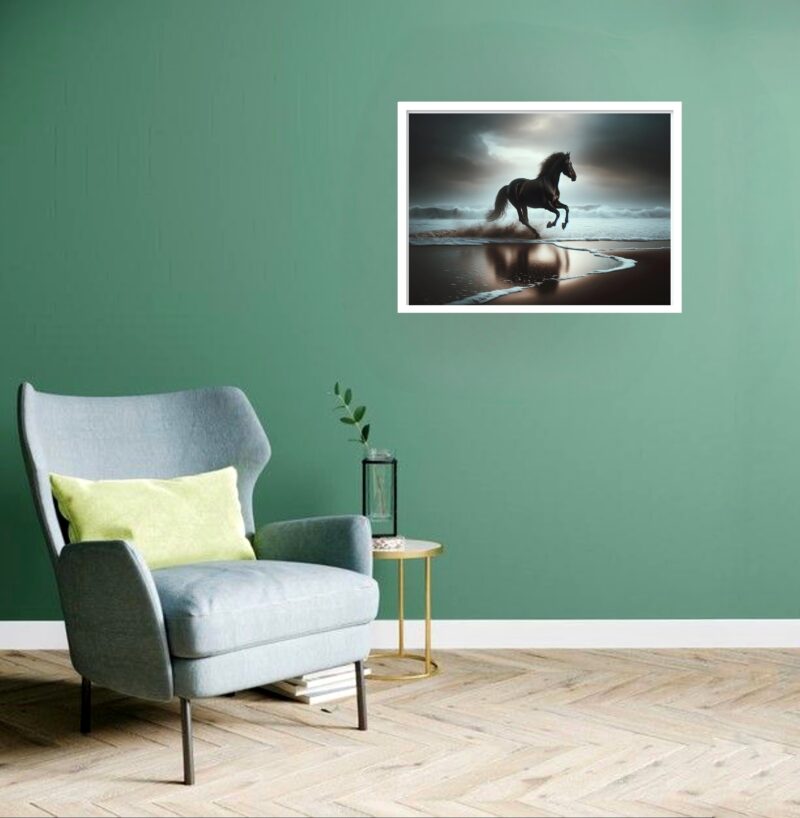 Quadro Decorativo Cavalo Praia - 50x70 cm