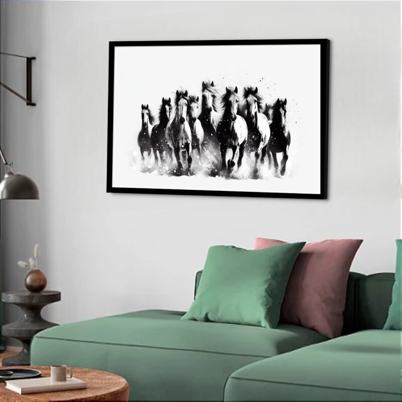 Quadro Decorativo Cavalos Galope - 50x70 cm