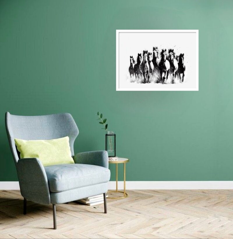 Quadro Decorativo Cavalos Galope - 50x70 cm