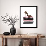 Quadro Decorativo Closet Sapato Livros - 70x50 cm