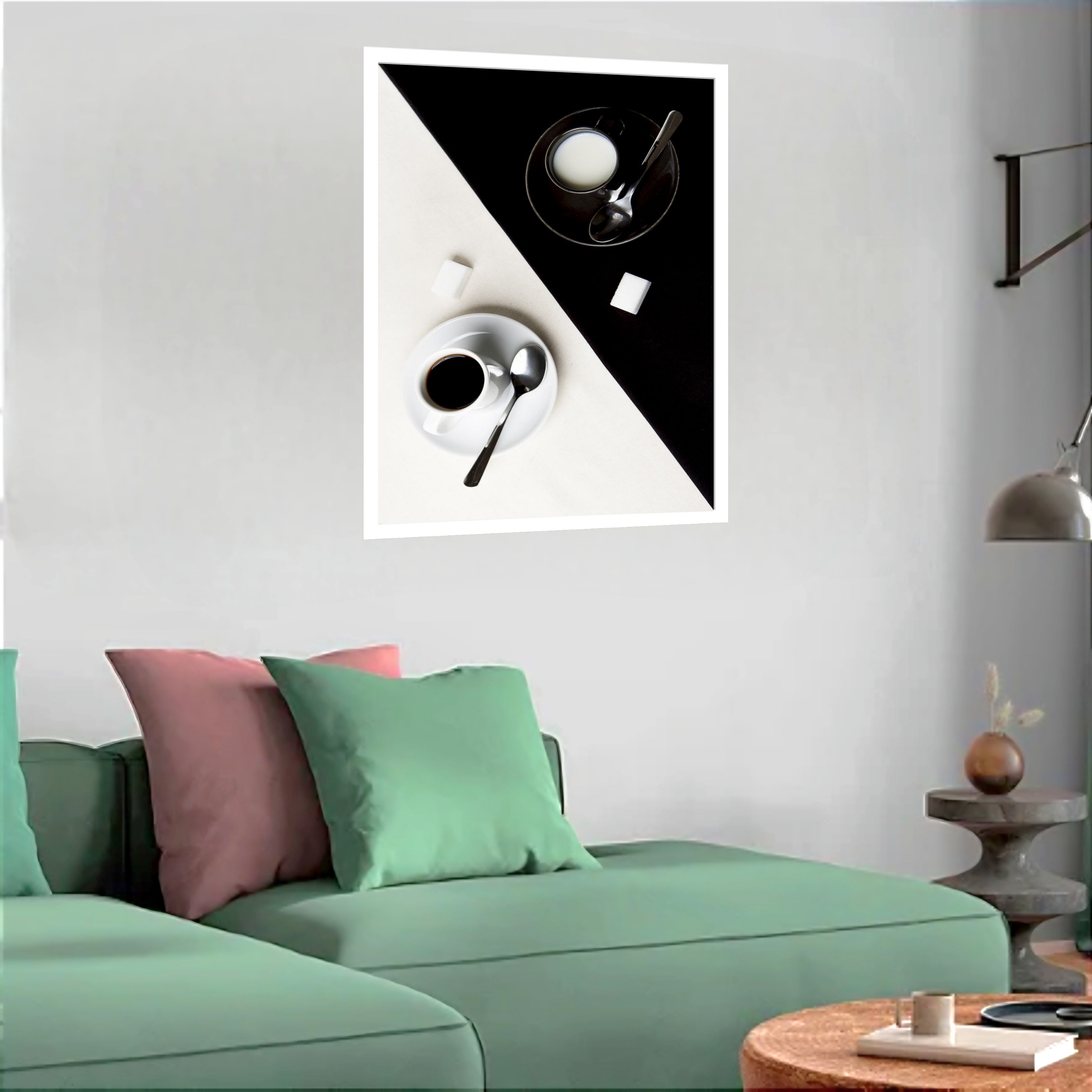 Quadro Decorativo Coffee Black and White - 70x50 cm