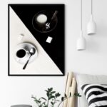 Quadro Decorativo Coffee Black and White - 70x50 cm