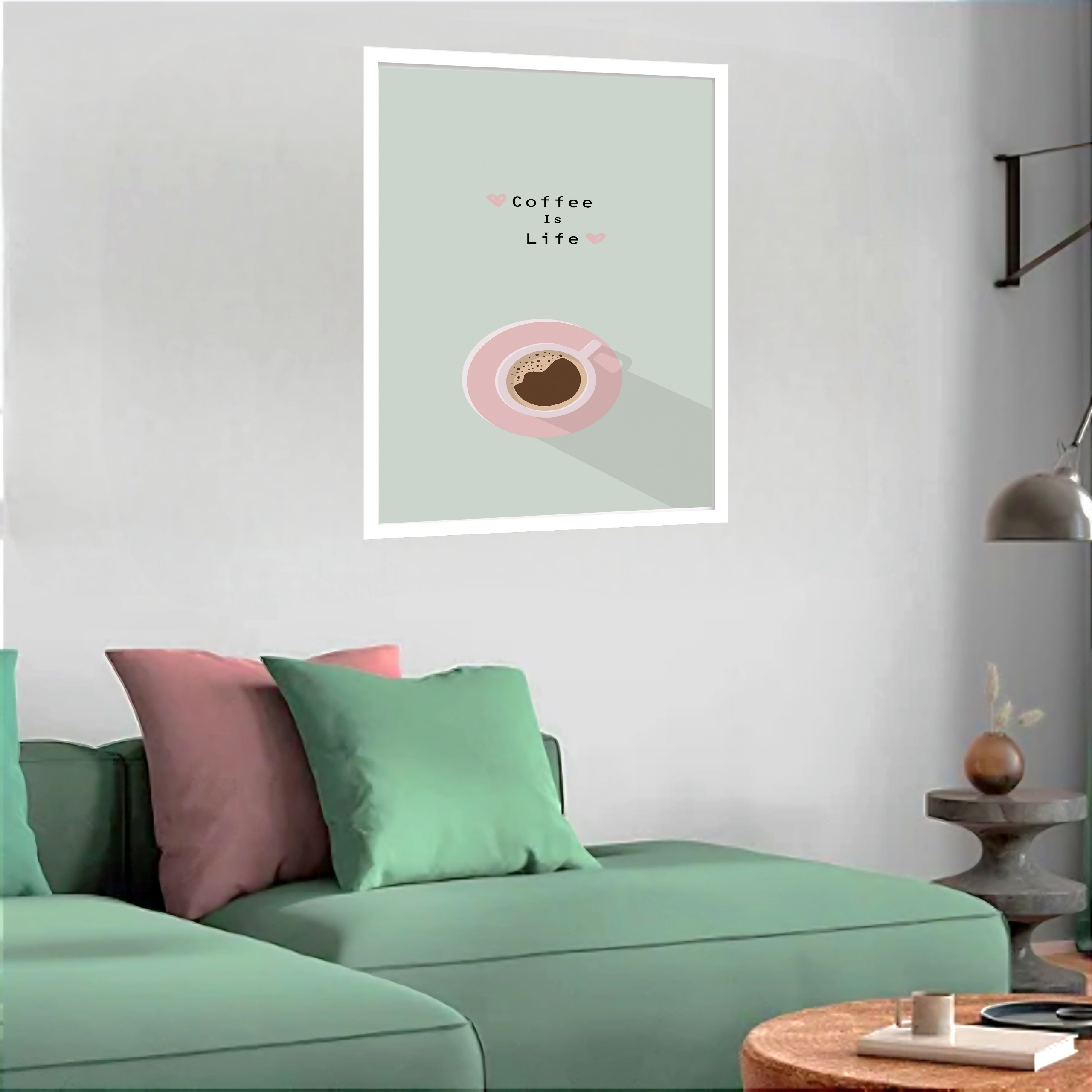 Quadro Decorativo Coffee is Life - 70x50 cm