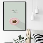 Quadro Decorativo Coffee is Life - 70x50 cm