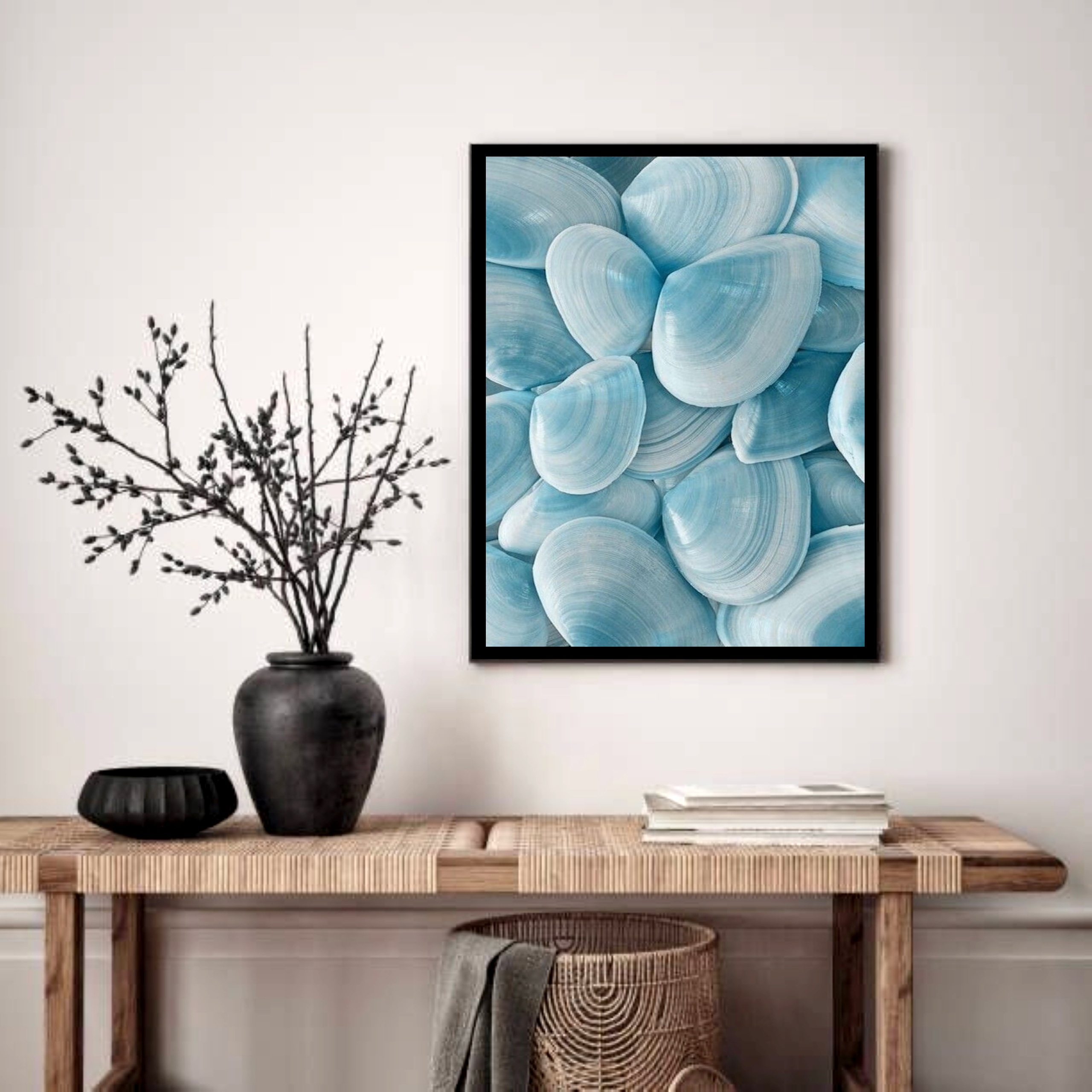 Quadro Decorativo Conchas Azuis - 70x50 cm