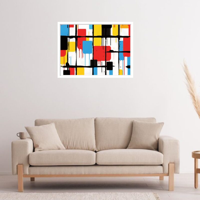 Quadro Decorativo Cubos Geométrico Abstrato - 50x70 cm