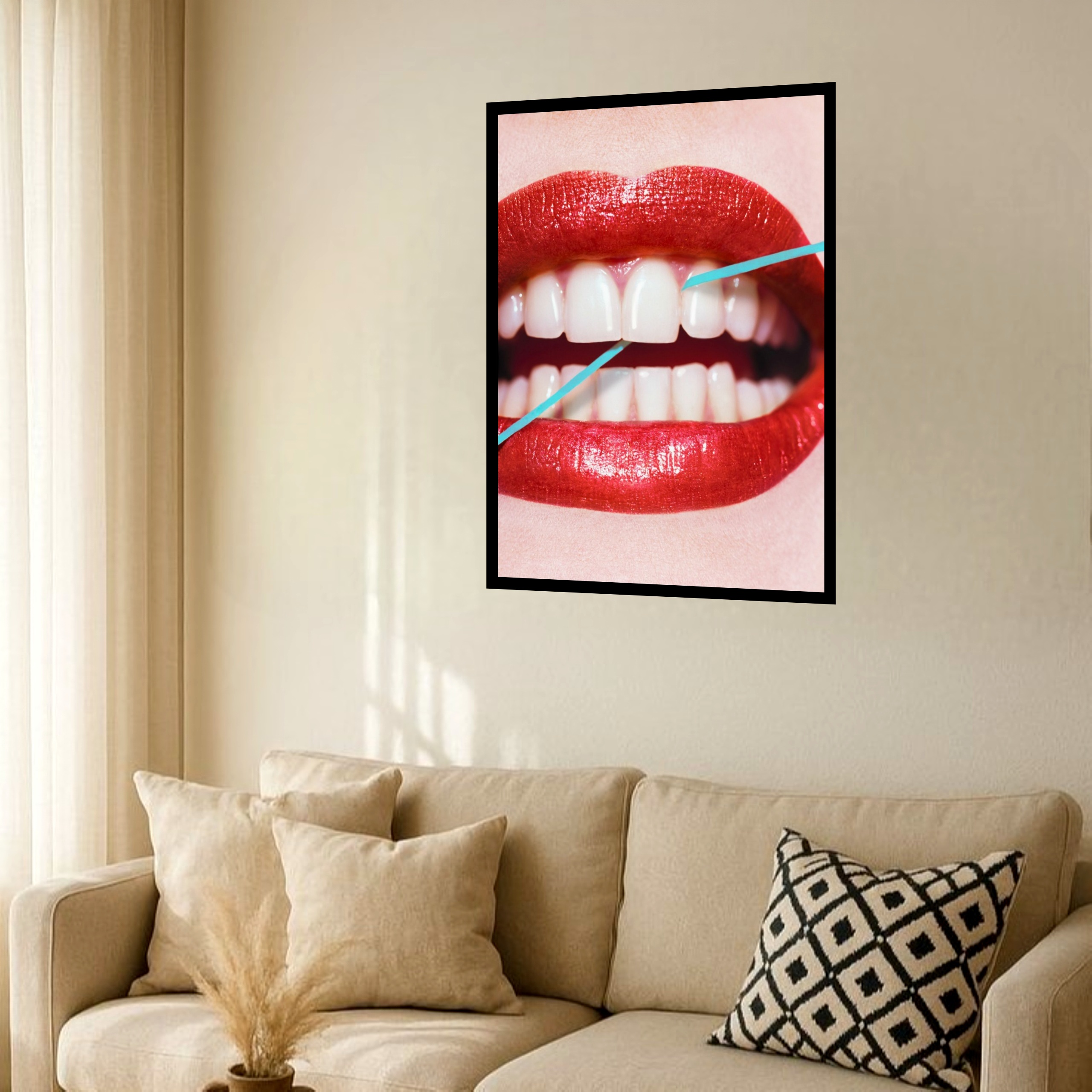Quadro Decorativo Dentista Fio Dental - 70x50 cm