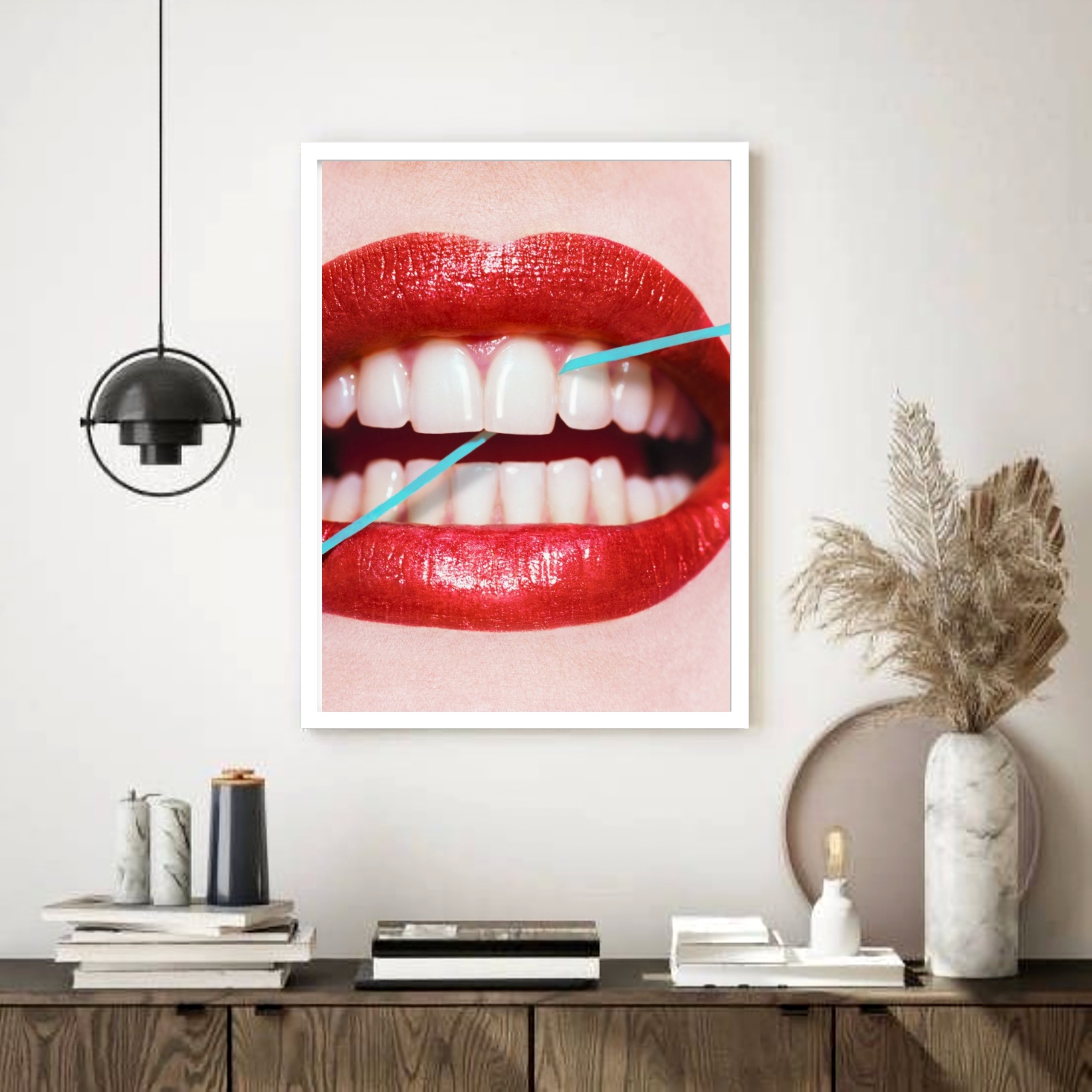Quadro Decorativo Dentista Fio Dental - 70x50 cm
