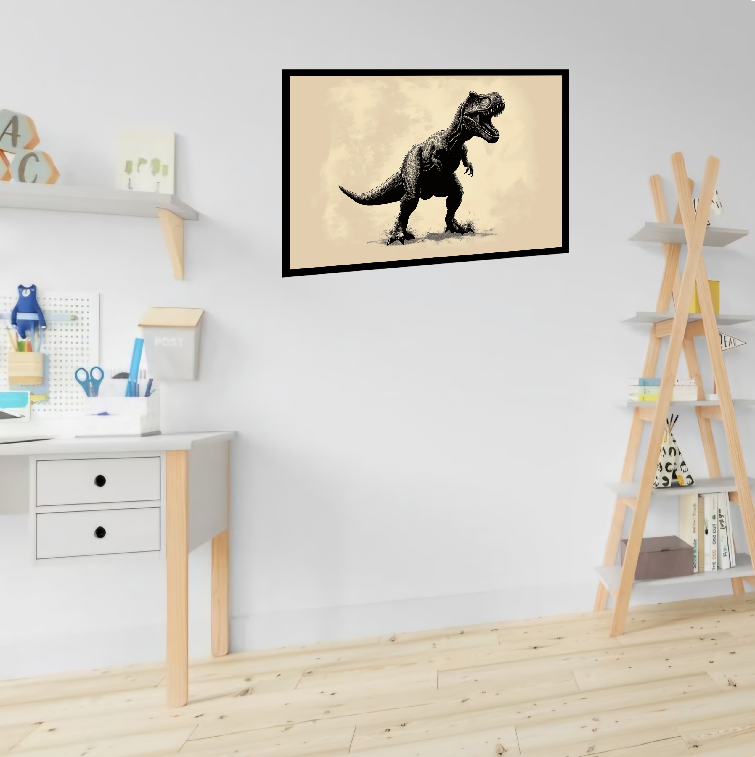 Quadro Decorativo Dinossauro Vintage - 50x70 cm