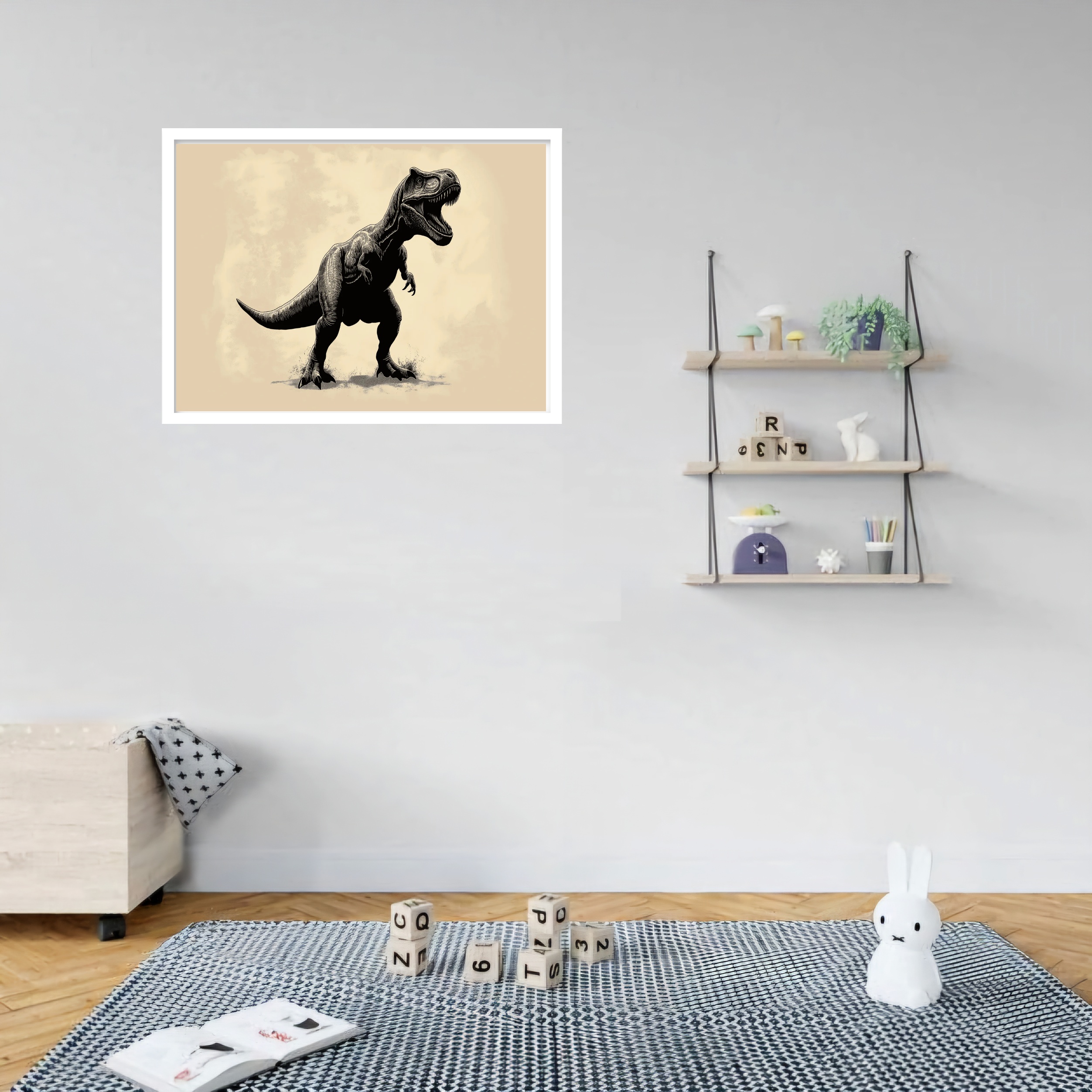 Quadro Decorativo Dinossauro Vintage - 50x70 cm