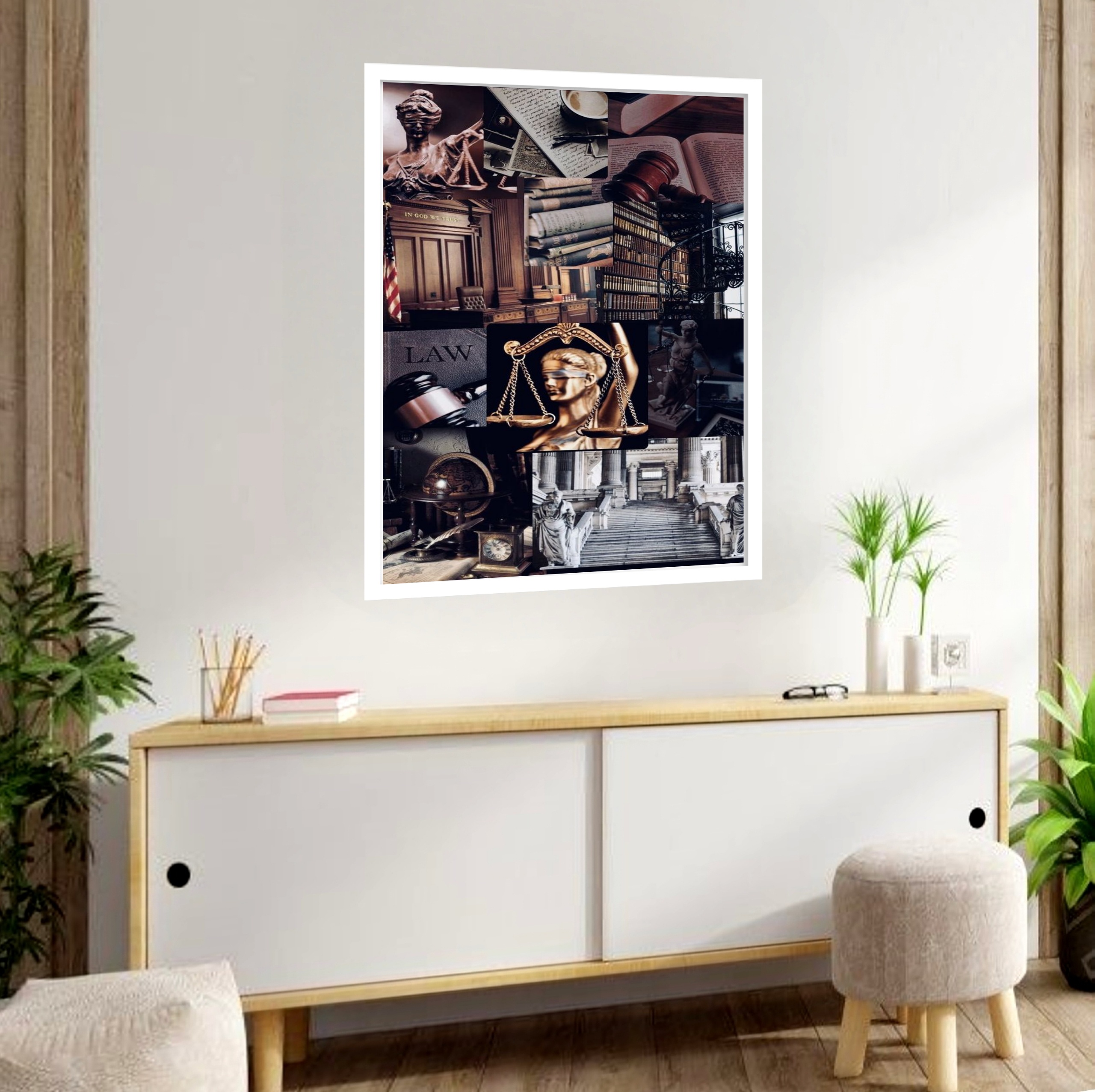 Quadro Decorativo Direito Colagem - 70x50 cm