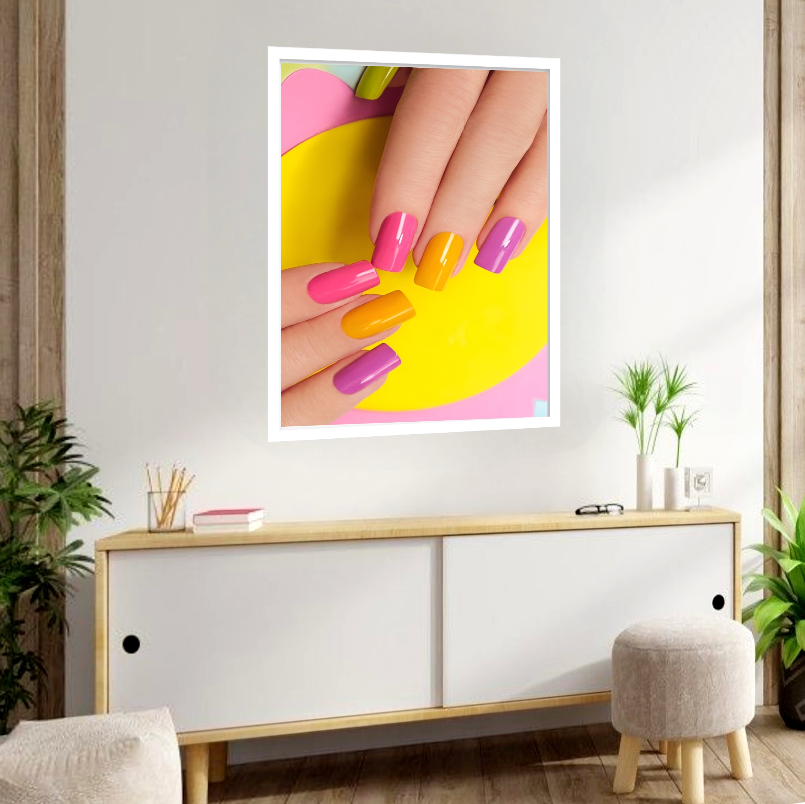 Quadro Decorativo Esmalteria Dedos - 70x50 cm