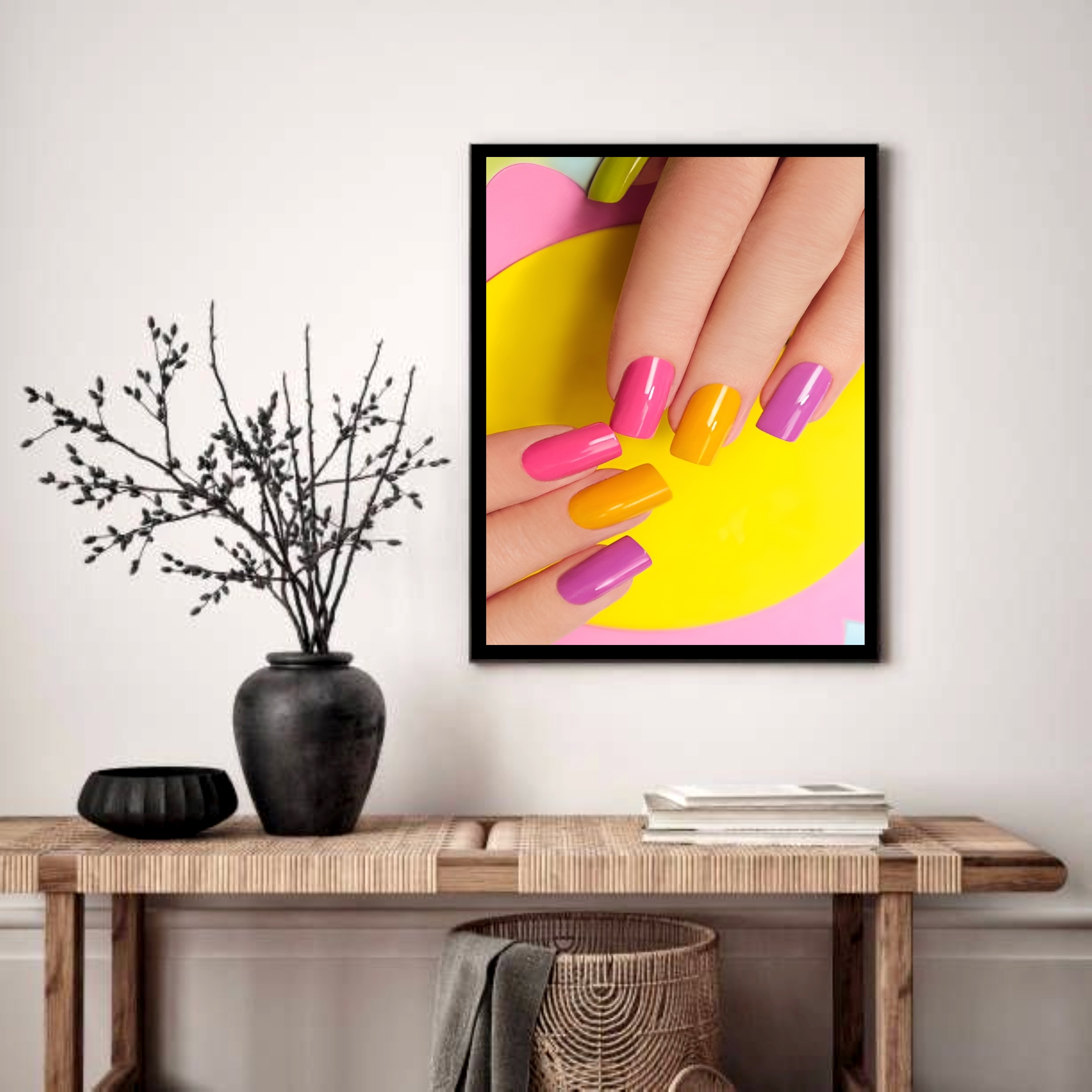 Quadro Decorativo Esmalteria Dedos - 70x50 cm