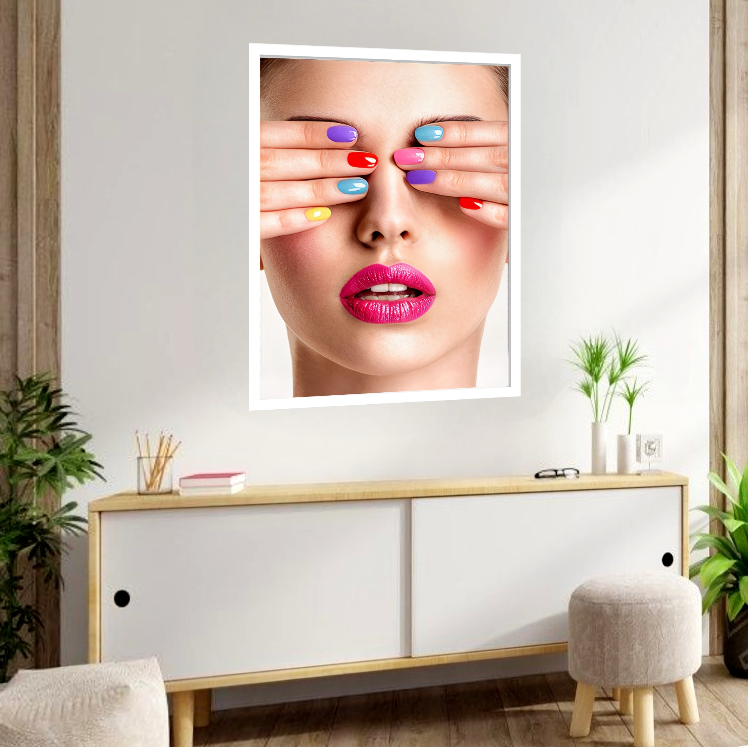 Quadro Decorativo Esmalteria Mulher - 70x50 cm