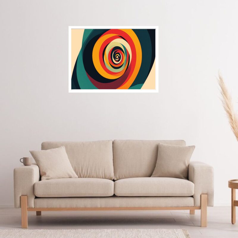Quadro Decorativo Espiral Colorido Abstrato - 50x70 cm