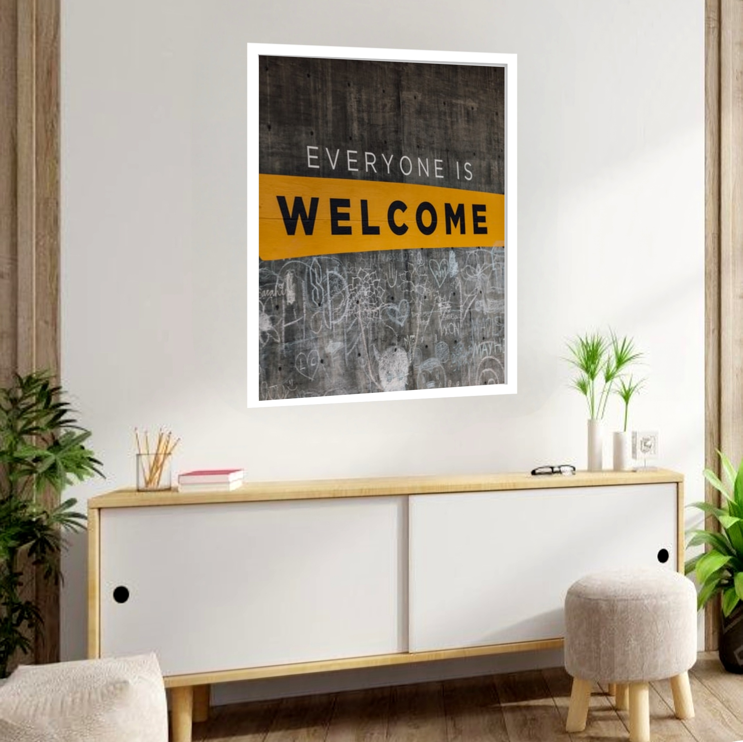 Quadro Decorativo Everyone Is Welcome - 70x50 cm