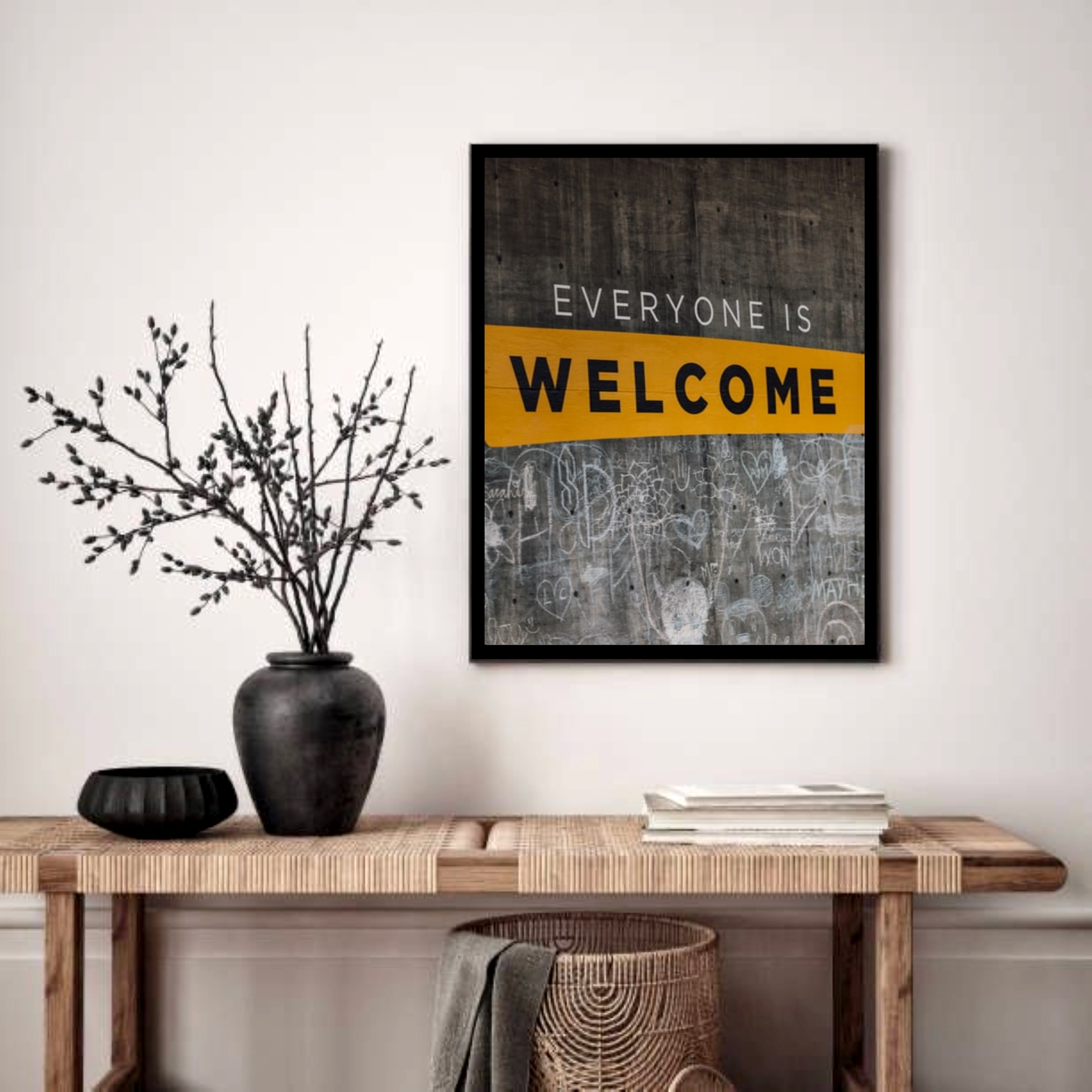 Quadro Decorativo Everyone Is Welcome - 70x50 cm