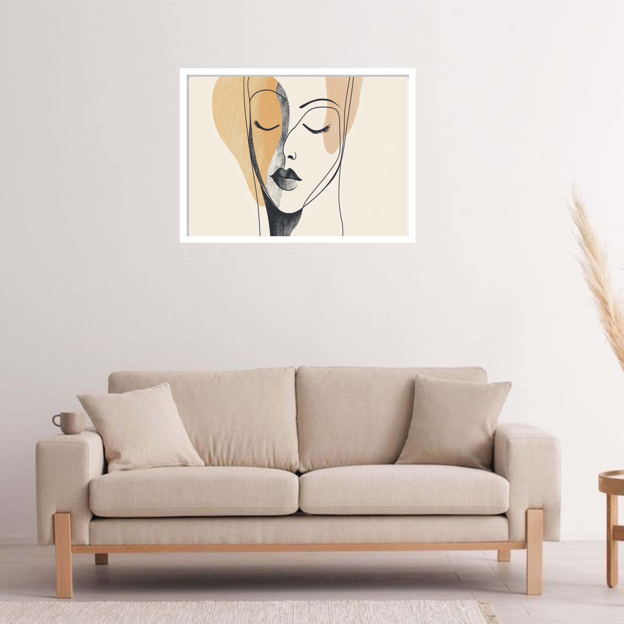 Quadro Decorativo Face Mulher Abstrato - 50x70 cm