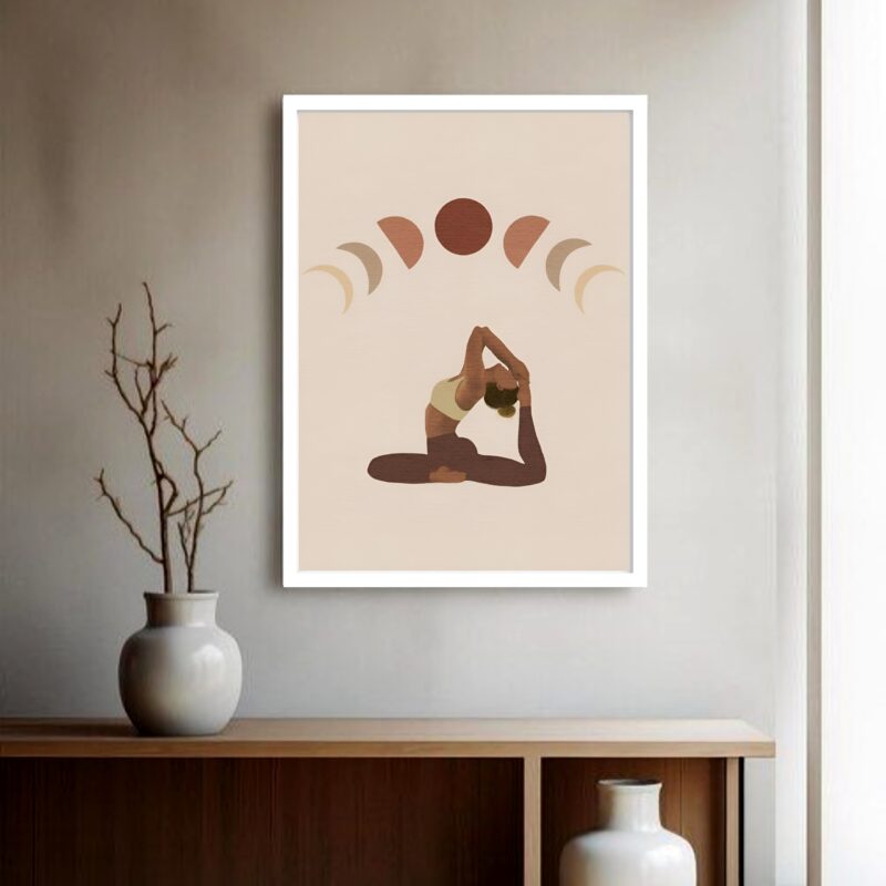 Quadro Decorativo Fases Lua Yoga - 70x50 cm