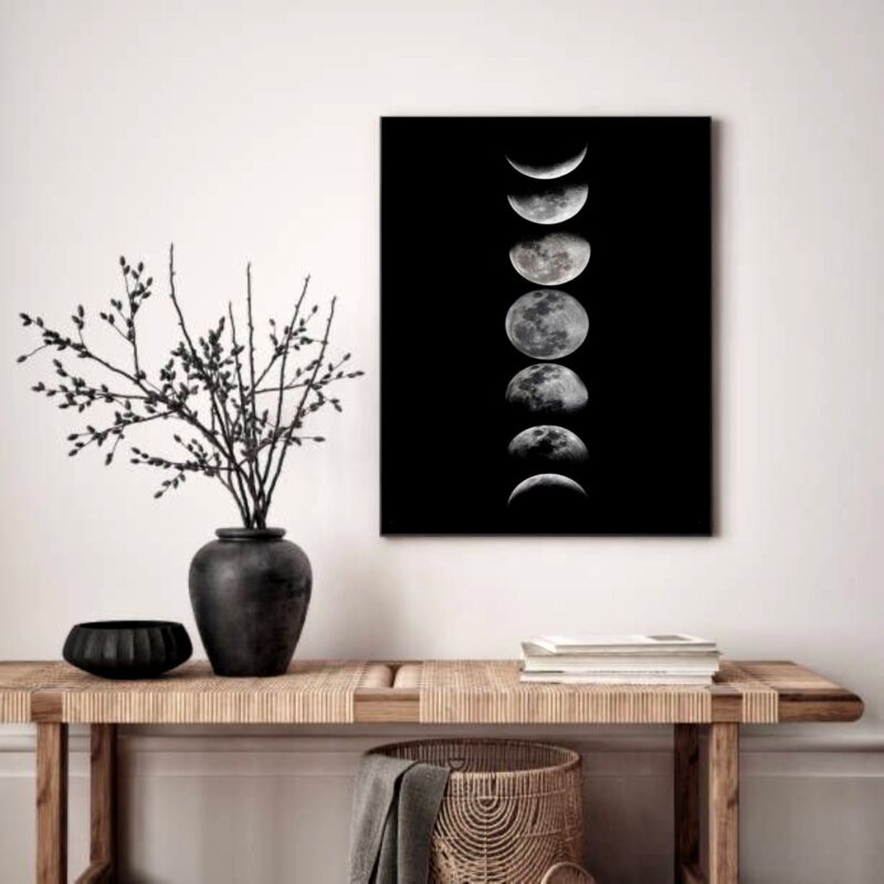 Quadro Decorativo Fases da Lua - 70x50 cm