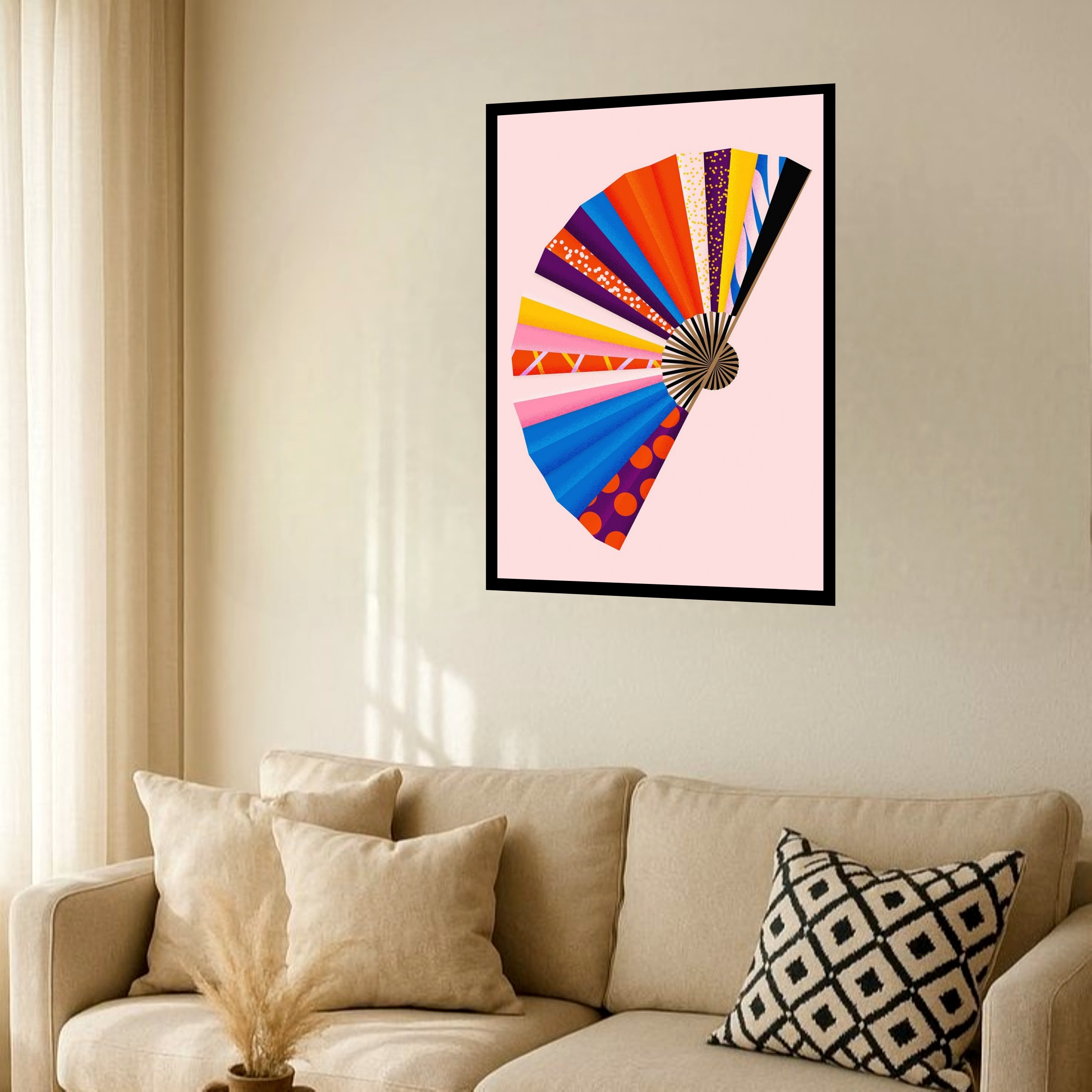 Quadro Decorativo Fashion Leque - 70x50 cm