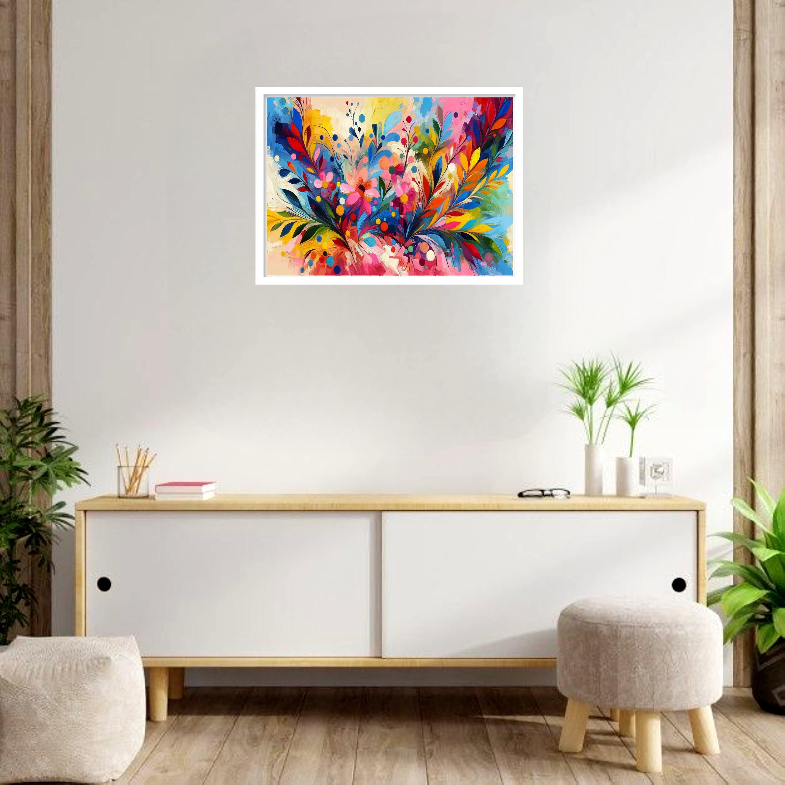 Quadro Decorativo Floral Aquarela - 50x70 cm