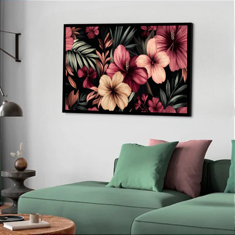 Quadro Decorativo Floral Tropical - 50x70 cm