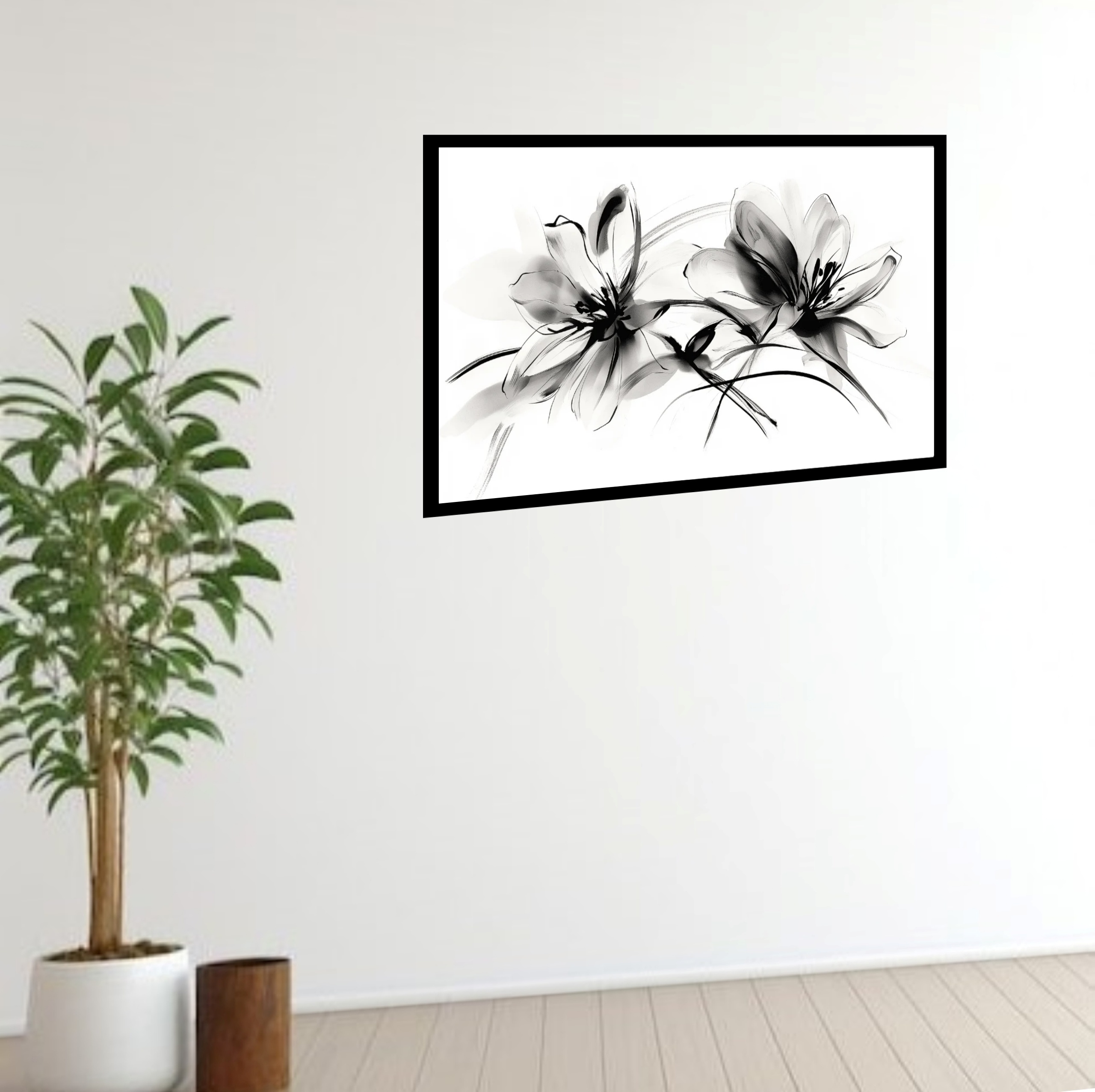 Quadro Decorativo Flores Gráfico - 50x70 cm