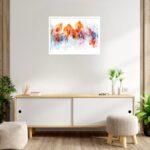 Quadro Decorativo Flores Orquídea Laranja - 50x70 cm