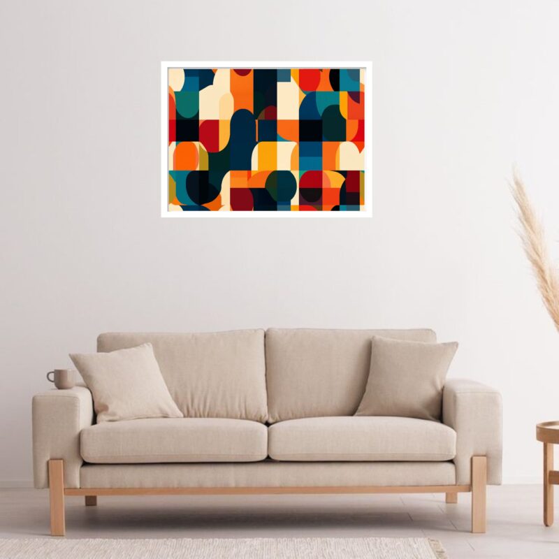 Quadro Decorativo Formas Coloridas Geométrico Abstrato - 50x70 cm