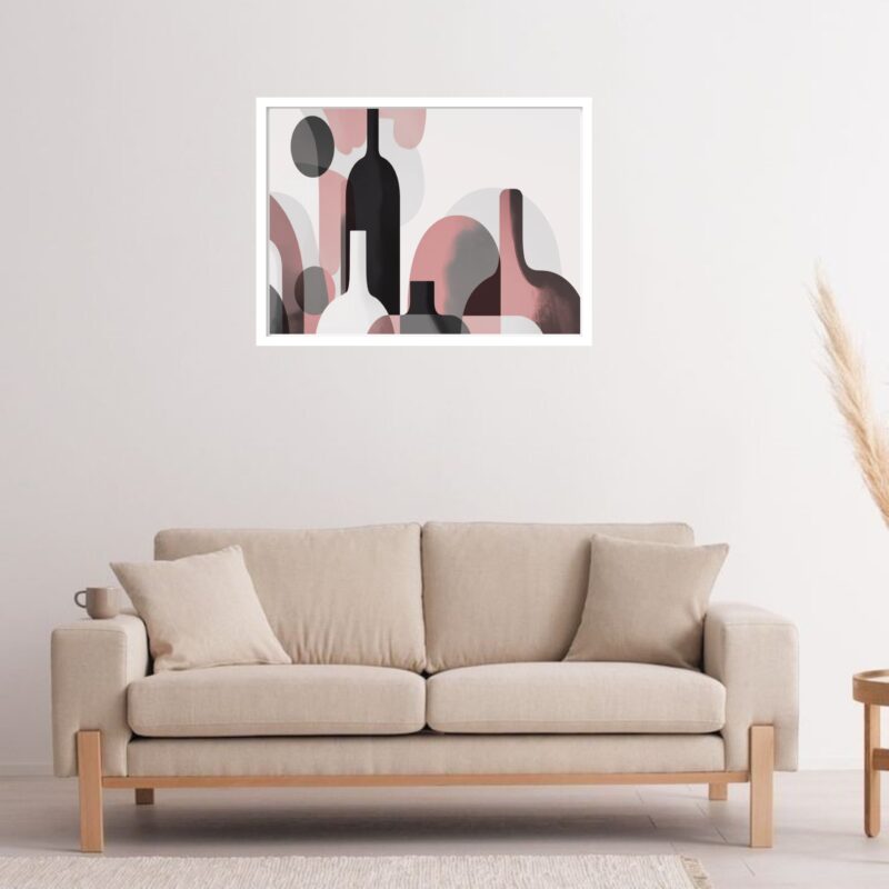Quadro Decorativo Formas Garrafas Abstrato - 50x70 cm