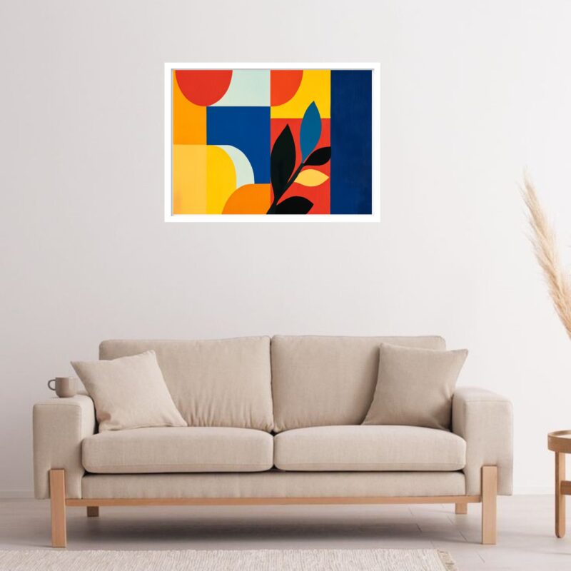 Quadro Decorativo Formas Ramo Geométrico Abstrato 50x70 cm