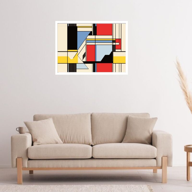 Quadro Decorativo Fundo Amarelo Claro Abstrato - 50x70 cm