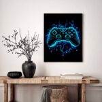 Quadro Decorativo Gamer Azul - 70x50 cm