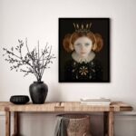 Quadro Decorativo Garotinha Coroa Fone - 70x50 cm