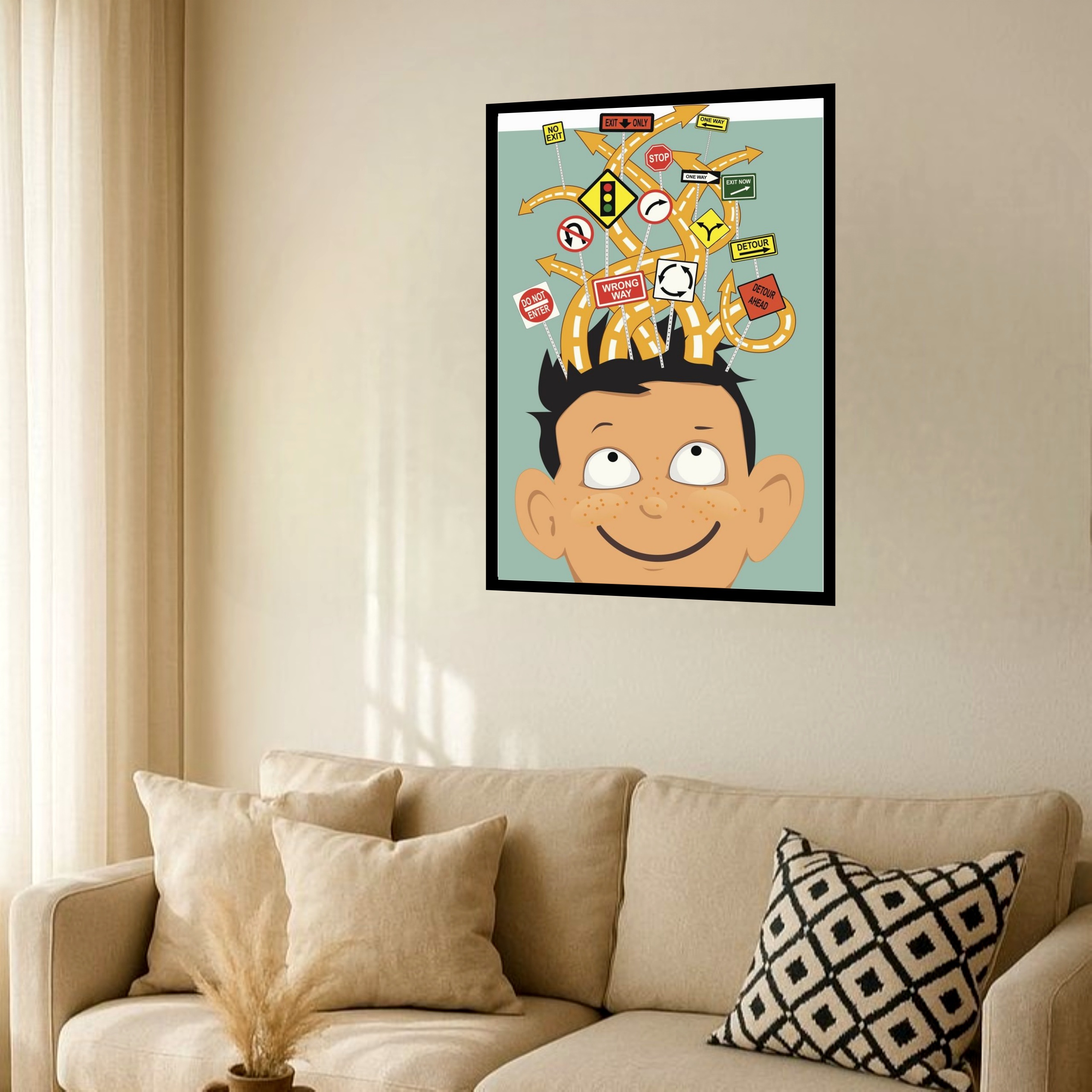 Quadro Decorativo Garoto TDAH - 70x50 cm